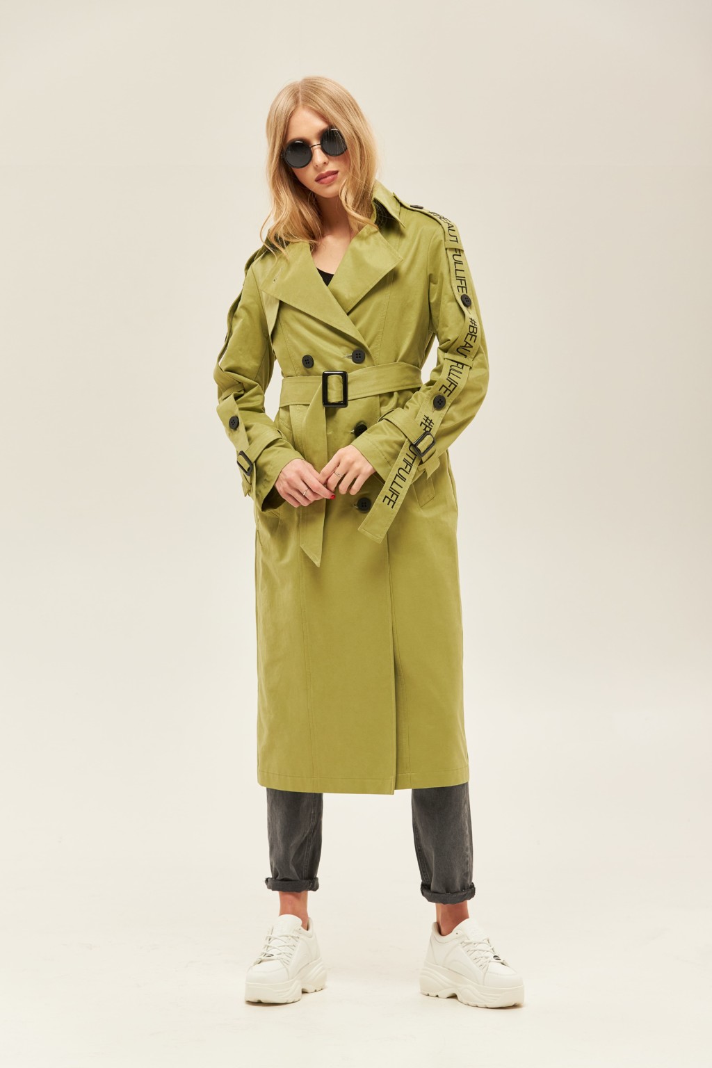 Демисезонный тренч Mila Nova Q-44 оливка — изображение 1