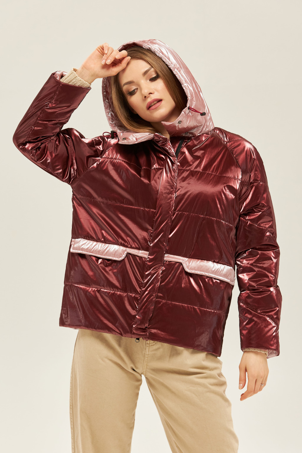 Демисезонная куртка Mila Nova К-151 бордо — изображение 2