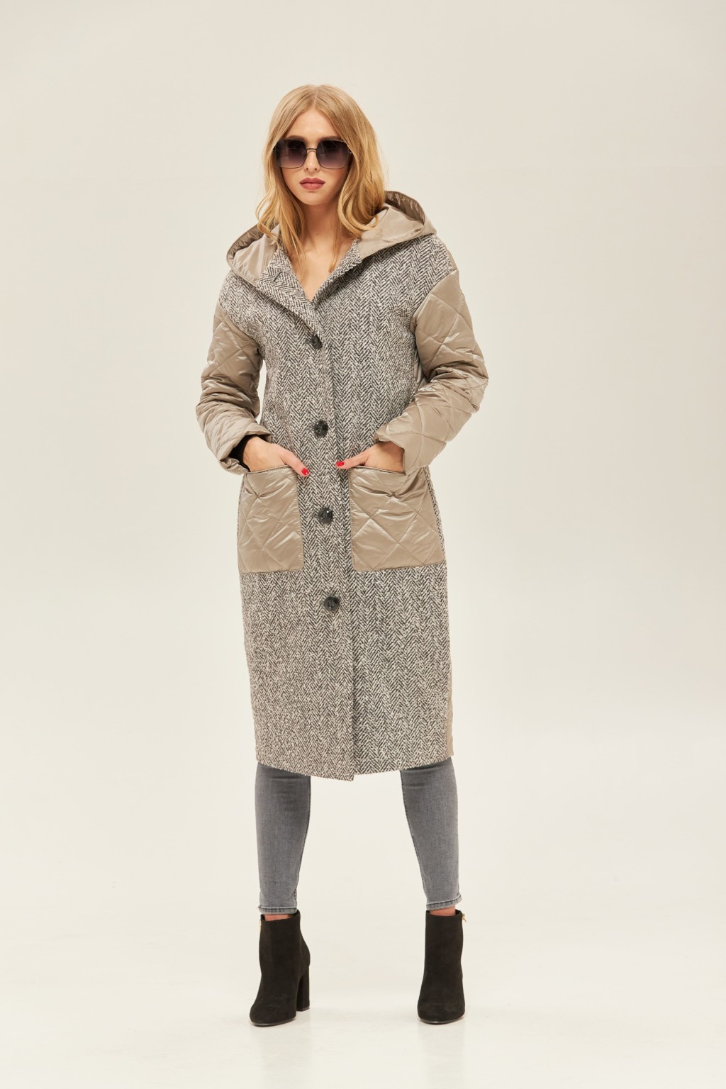 Демисезонное пальто Mila Nova ПВ-118 серое — изображение 1