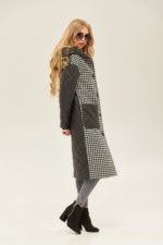 Демисезонное пальто Mila Nova ПВ-118 черно-белое — изображение 2