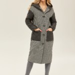 Демисезонное пальто Mila Nova ПВ-118 черно-белое