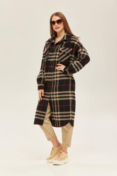 Демисезонное пальто Mila Nova ПВ-146 шоколад