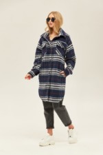 Демисезонное пальто Mila Nova ПВ-146 кор синее