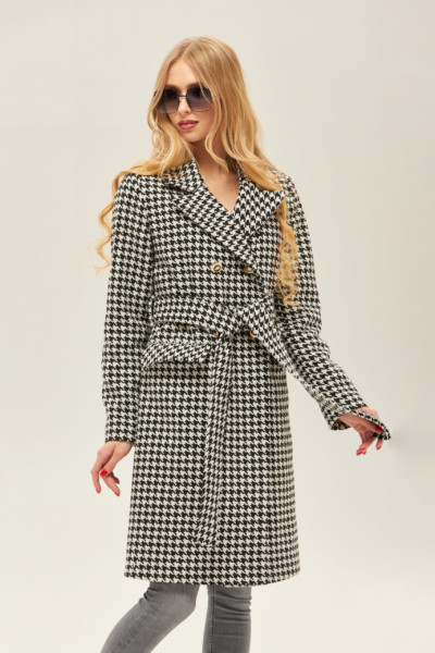 Демісезонне пальто Mila Nova ПВ-173 чорне+білий