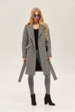 Демісезонне пальто Mila Nova ПВ-173 чорне+білий - Зображення 3