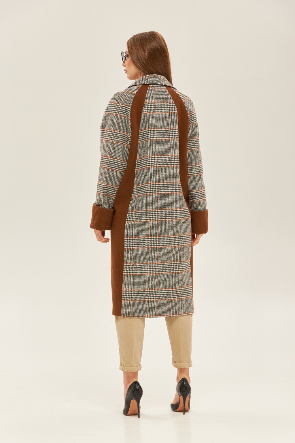 Демисезонное пальто Mila Nova ПВ-148 серое+терракот — изображение 2