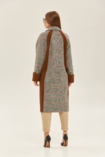 Демисезонное пальто Mila Nova ПВ-148 серое+терракот — изображение 2