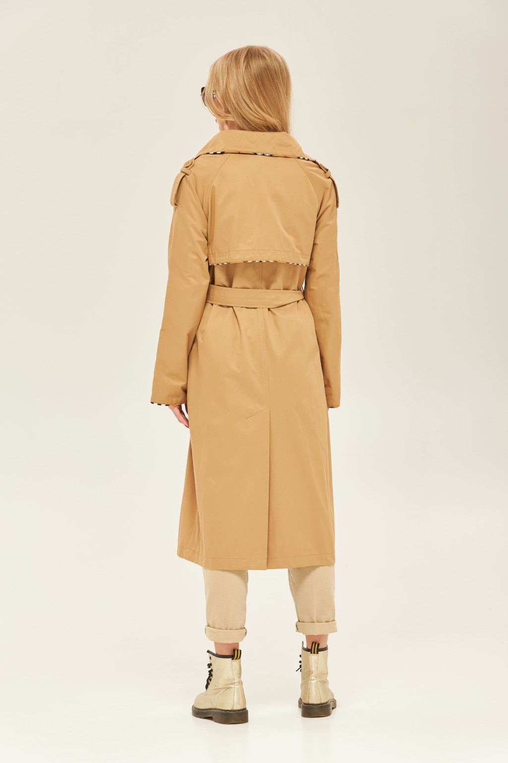 Демисезонный тренч Mila Nova Q-60 кемел+рыжая клетка — изображение 3