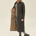 Демисезонный плащ Mila Nova ПВ-140 черный+леопард