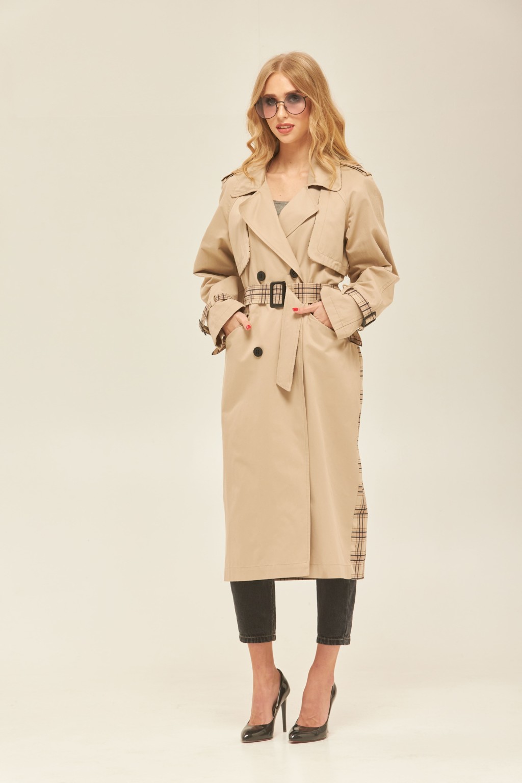 Демисезонный тренч Mila Nova Q-73 бежевый — изображение 2