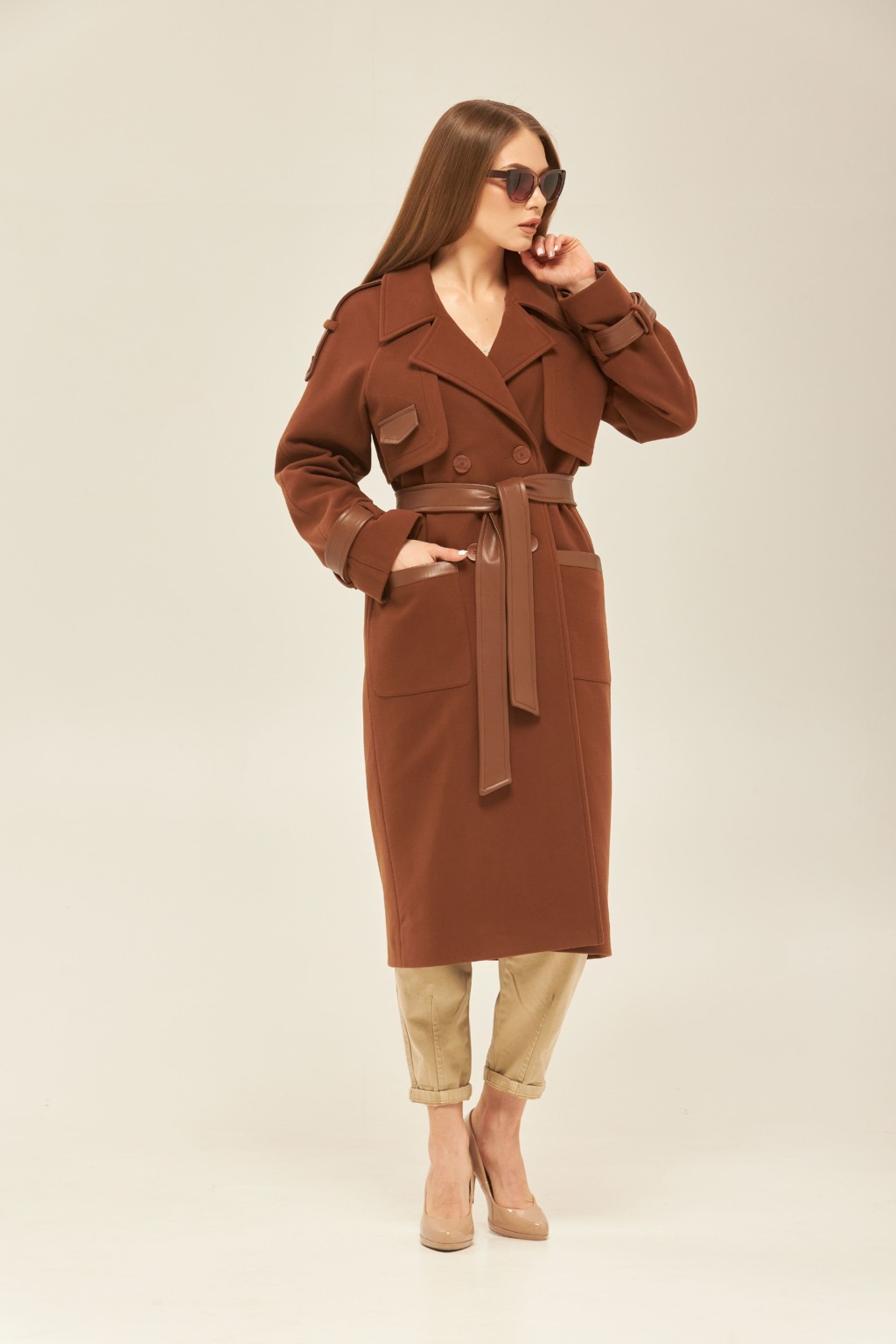 Демисезонное пальто Mila Nova ПВ-178 шоколад — изображение 2