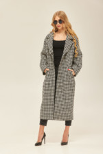 Демисезонное пальто Mila Nova ПВ-159 черно-белое — изображение 4