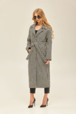 Демисезонное пальто Mila Nova ПВ-159 черно-белое — изображение 2