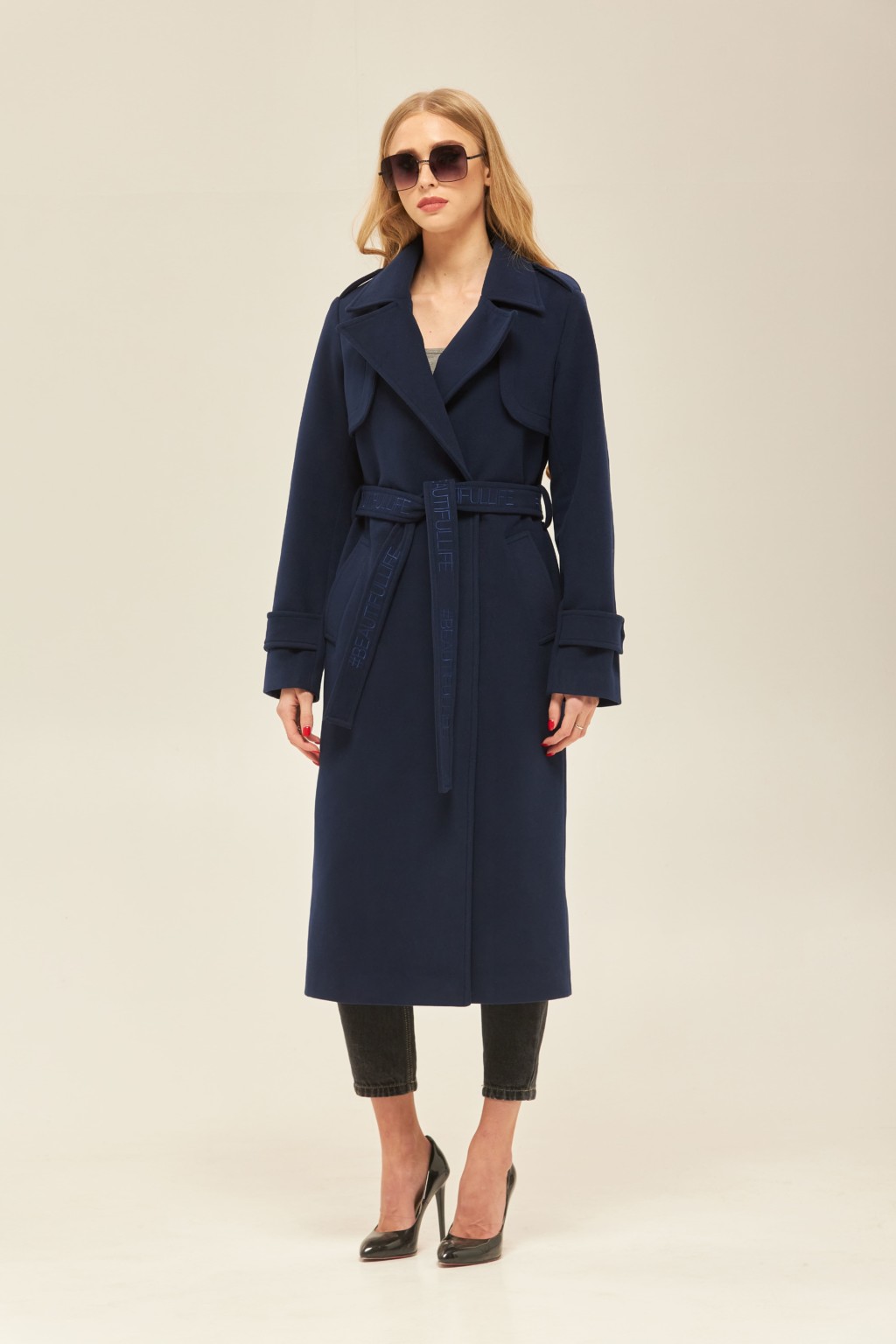 Демисезонное пальто Mila Nova ПВ-172 синее — изображение 2