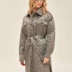 Демисезонный плащ Mila Nova ПВ-181 СЕРЫЙ + СЕРЫЙ ЛЕОПАРД