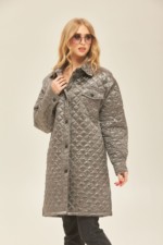 Демисезонный плащ Mila Nova ПВ-181 СЕРЫЙ + СЕРЫЙ ЛЕОПАРД — изображение 2