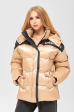 Зимняя куртка Mila Nova К-155 БЕЖЕВЫЙ+СИНИЙ — изображение 2