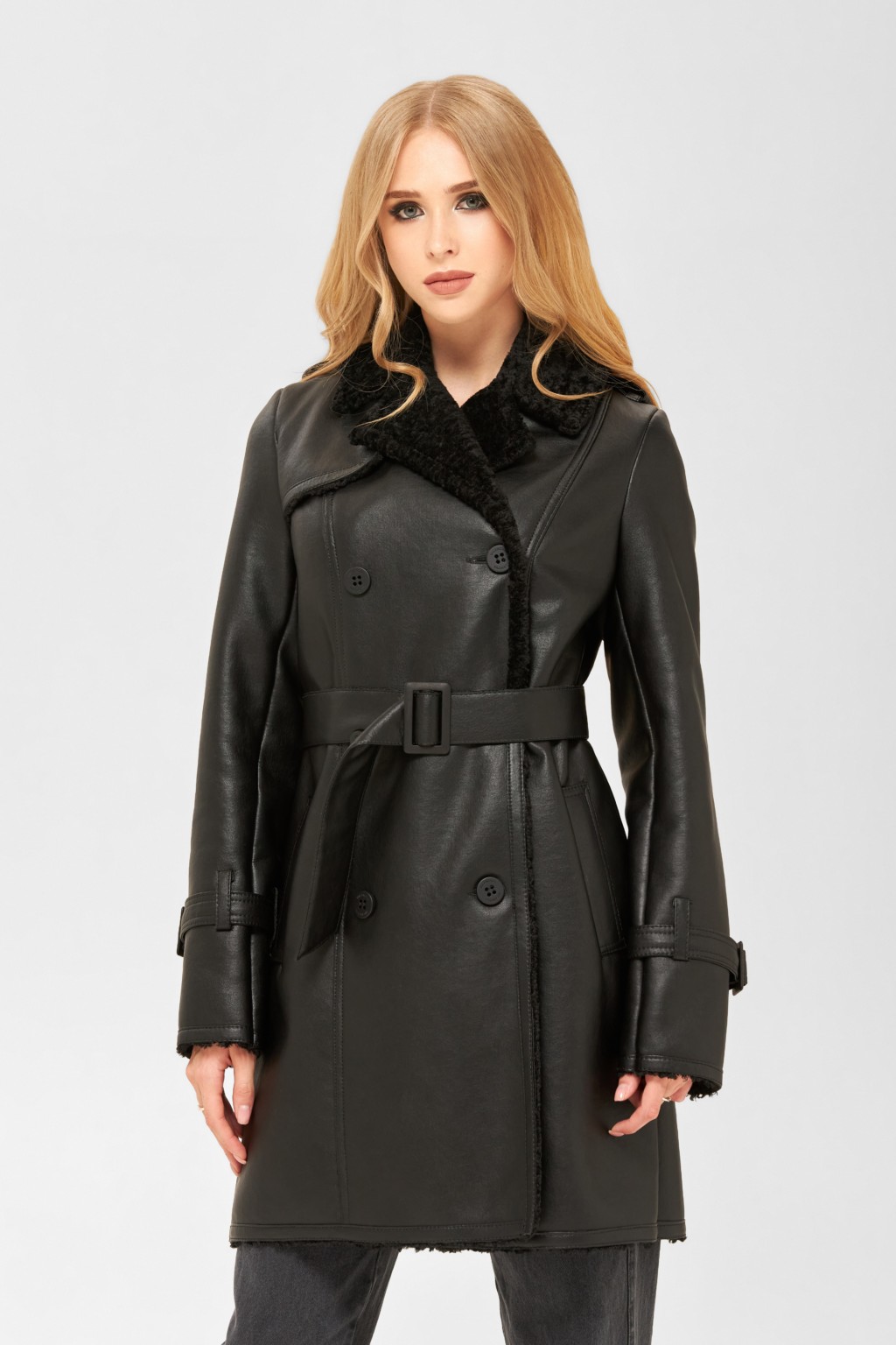 Зимняя Дубленка Mila Nova Д-154 черный — изображение 1