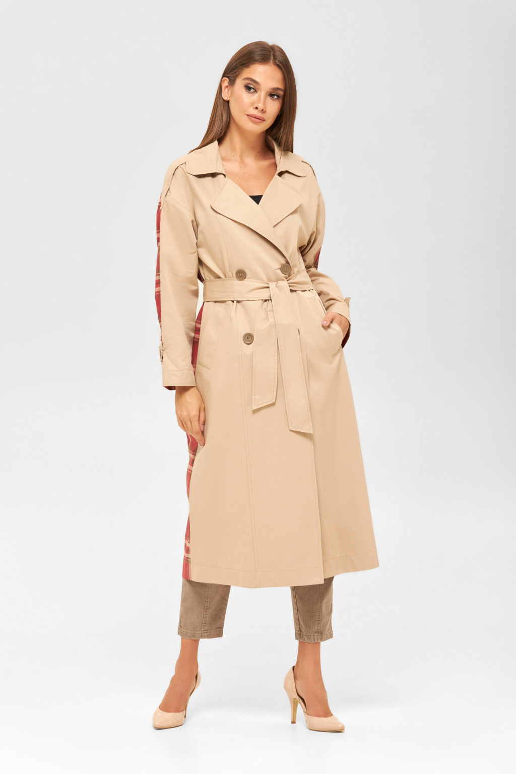 Демисезонный тренч Mila Nova Q-84 БЕЖЕВЫЙ — изображение 9