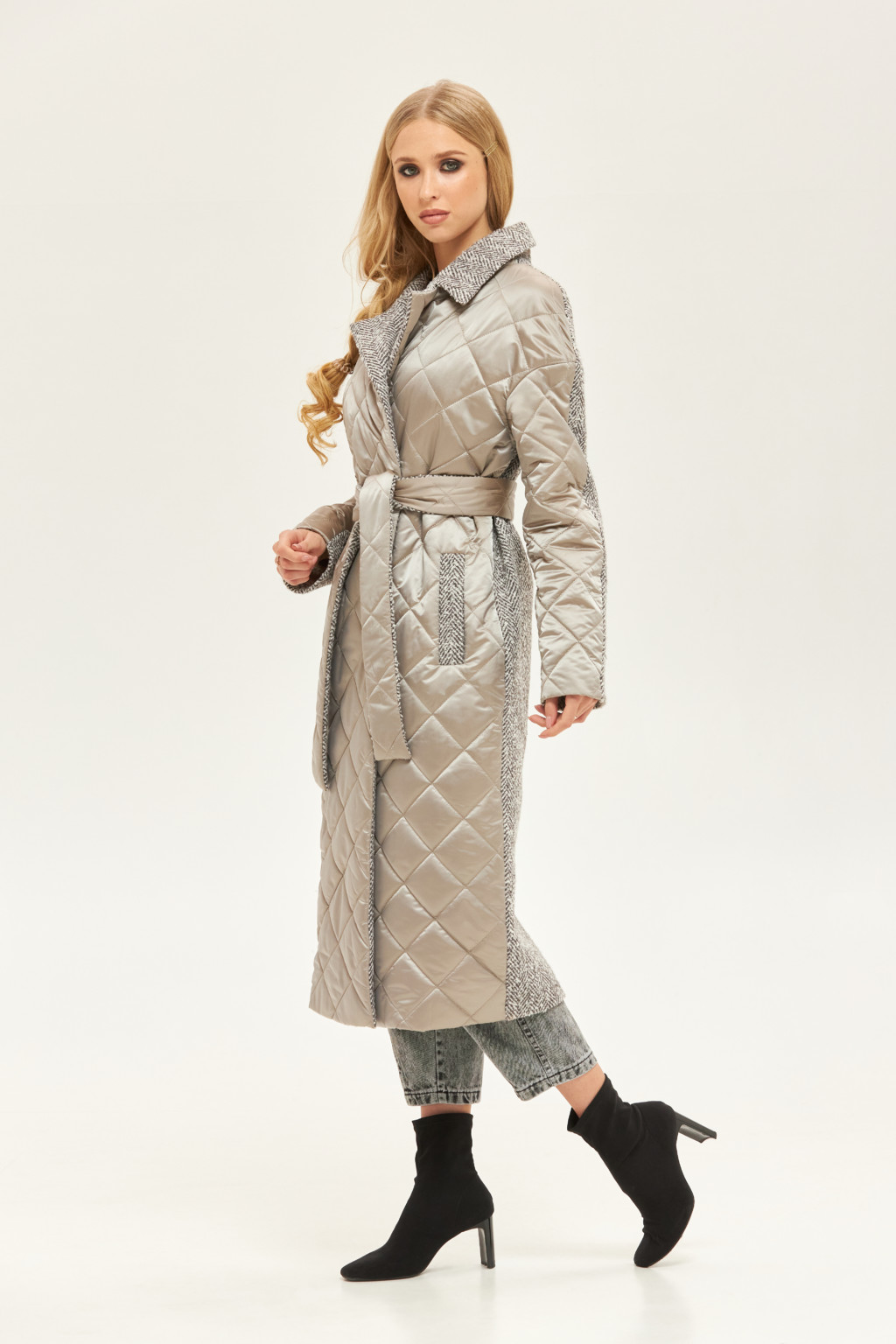 Демисезонное пальто Mila Nova ПВ-207 серое — изображение 2