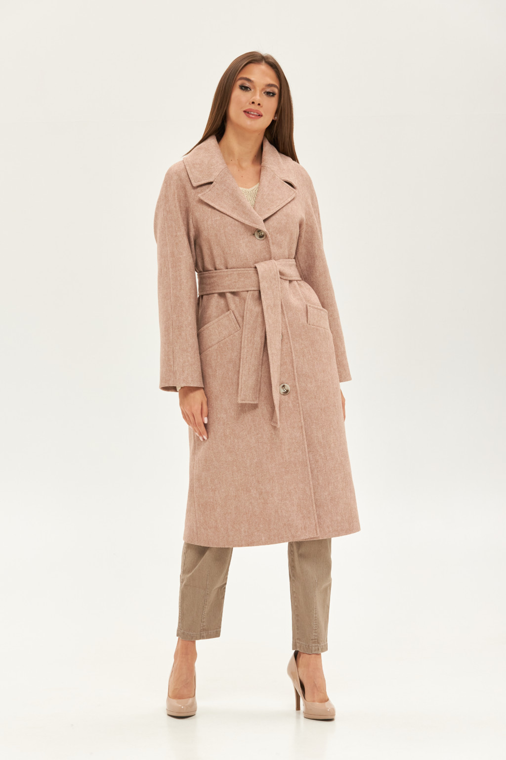 Демисезонное пальто Mila Nova ПВ-196 бежевое — изображение 1