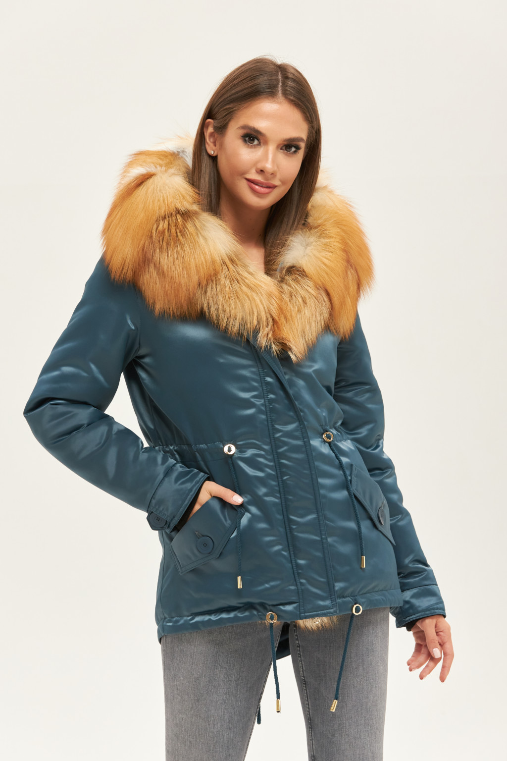 Зимова парка Mila Nova П-100 колір морської хвилі - Зображення 2