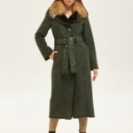 Зимняя дубленка Mila Nova Д-173 зеленая