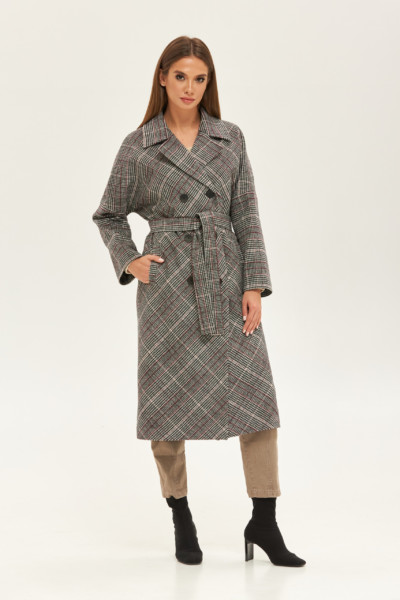 Демисезонное пальто Mila Nova ПВ-220 черное+красный