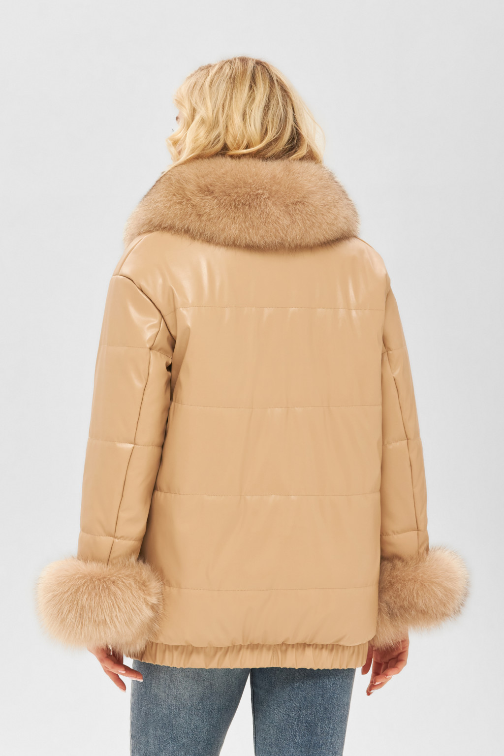 Зимняя куртка Mila Nova К-160 кв бежевая — изображение 2