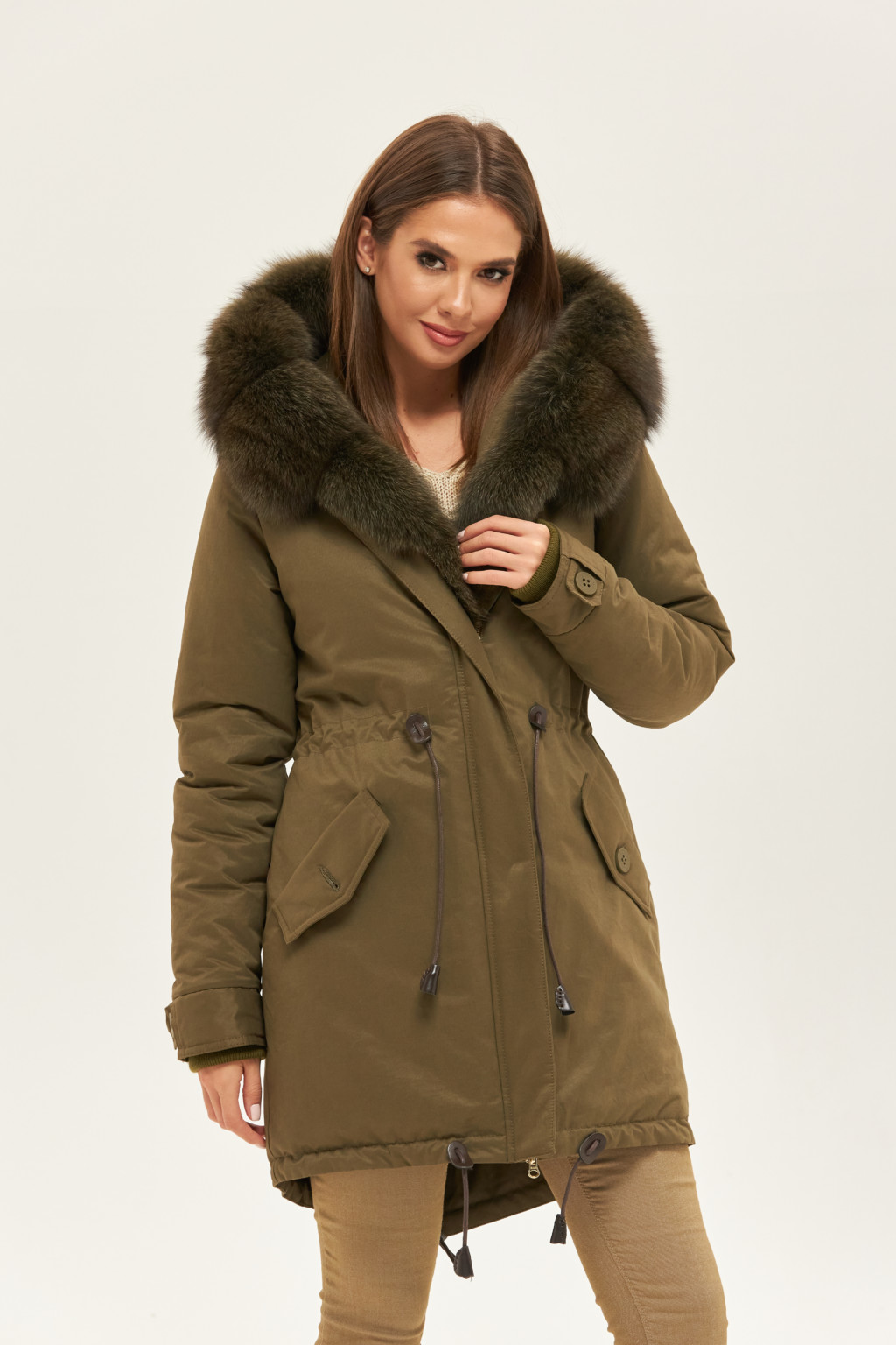 Зимняя парка Mila Nova П-101 хаки — изображение 3
