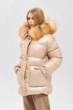 Зимняя куртка Mila Nova К-183 бежевая — изображение 2