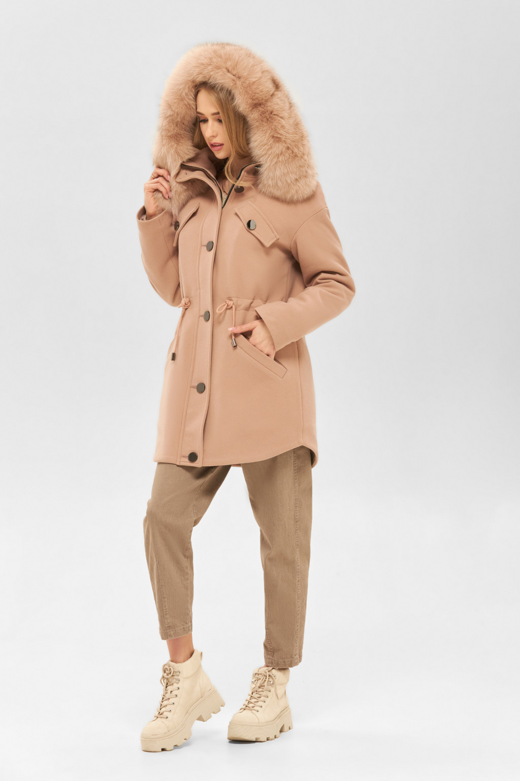 Зимняя парка Mila Nova П-102 пудра — изображение 2