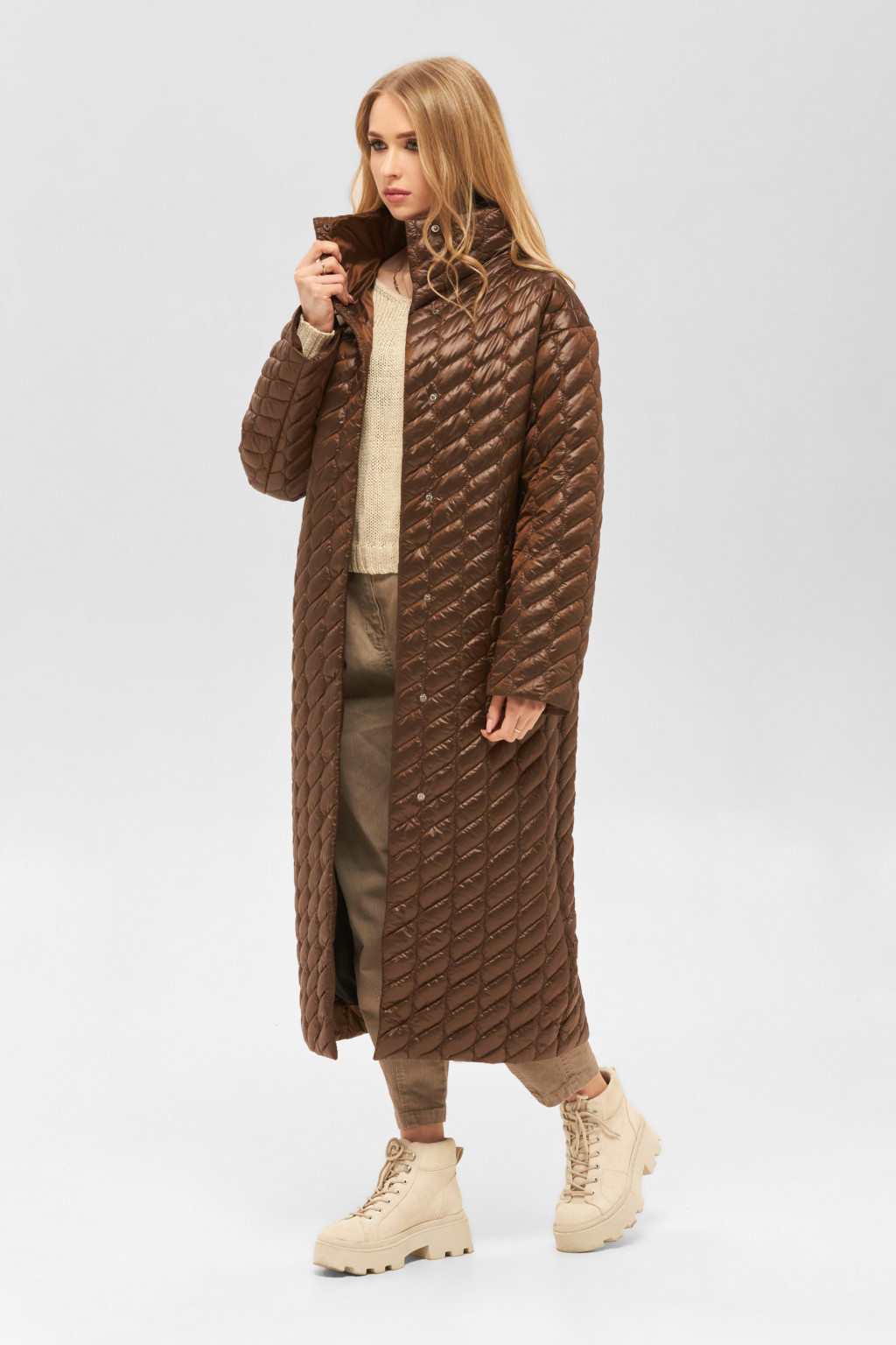 Демісезонний плащ Mila Nova ПВ-216 шоколад - Зображення 3