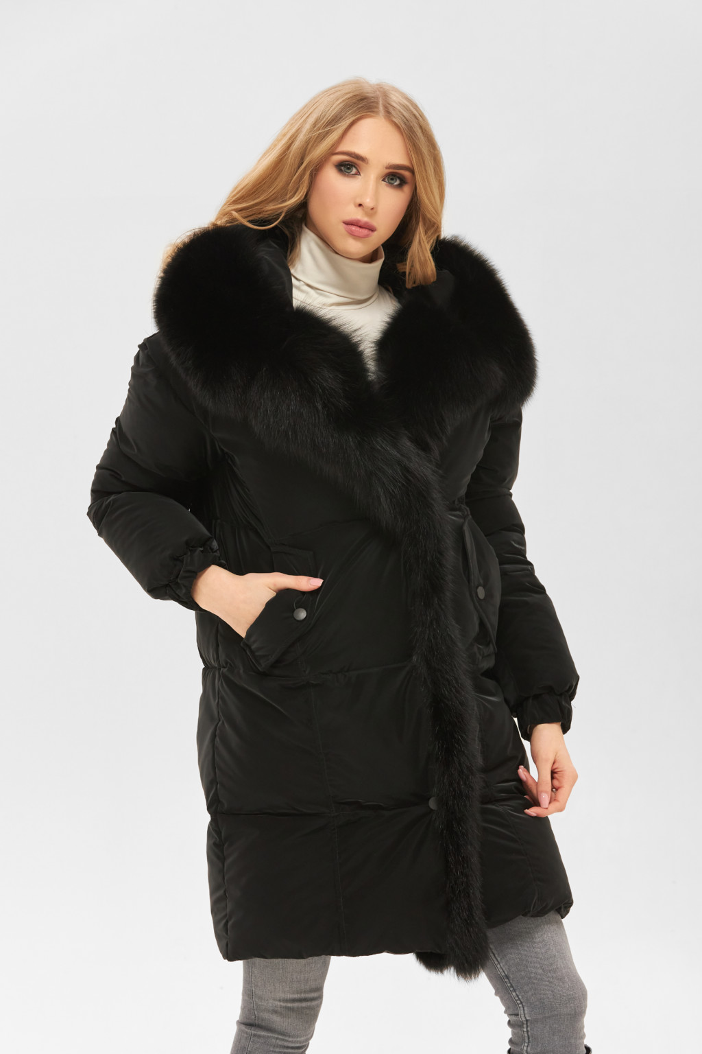 2956_85110 Зимняя куртка Mila Nova К-170 черная — изображение 1