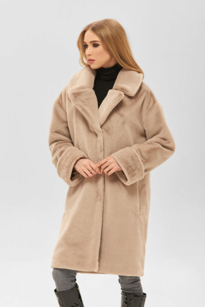 Зимняя шуба Mila Nova ПВ-213 бежевая