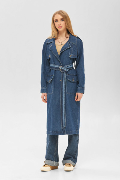 Демисезонный тренч Mila Nova Q-87 синий