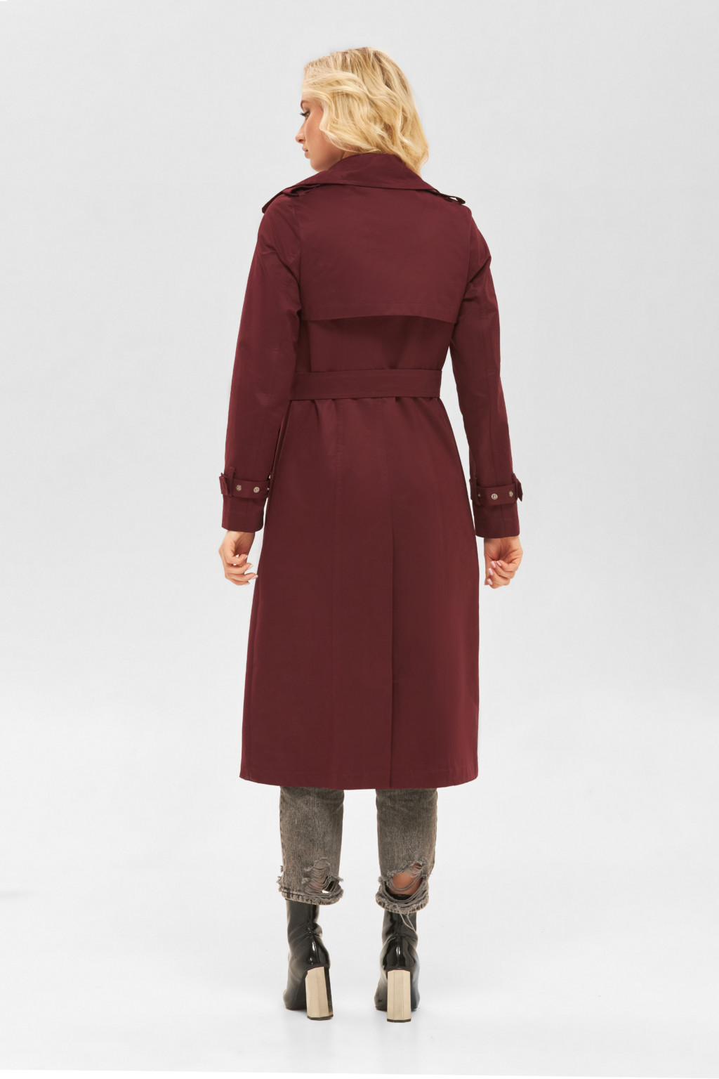 Демисезонный тренч Mila Nova Q-88 бордо — изображение 2