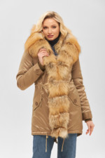 Зимняя парка Mila Nova П-96ех Бежевый + голд