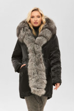 Зимова парка Mila Nova П-96єх чорний + чорне хутро - Зображення 5