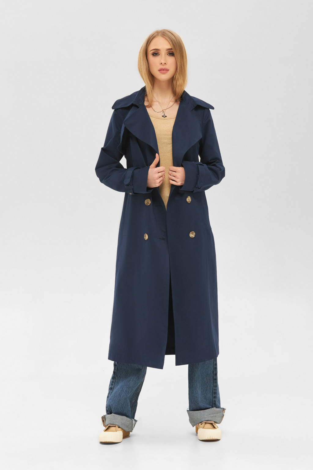 Демисезонный тренч Mila Nova Q-88 синий — изображение 2
