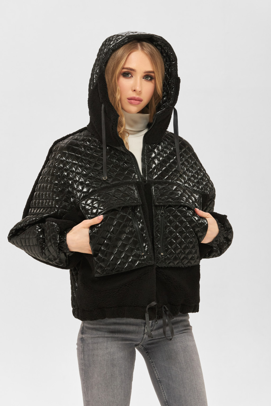 Демисезонная куртка Mila Nova К-156 черный — изображение 3