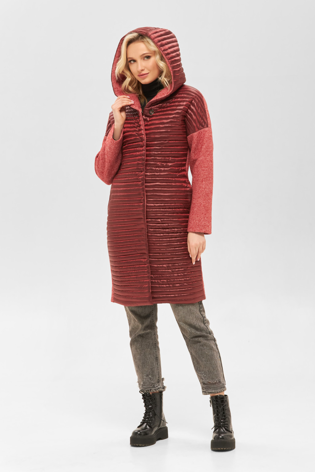 3024_92197 Демісезонне пальто Mila Nova ПВ-158 червоний - Зображення 1