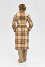 Демисезонное пальто Mila Nova ПВ-68 бежевая клетка — изображение 2