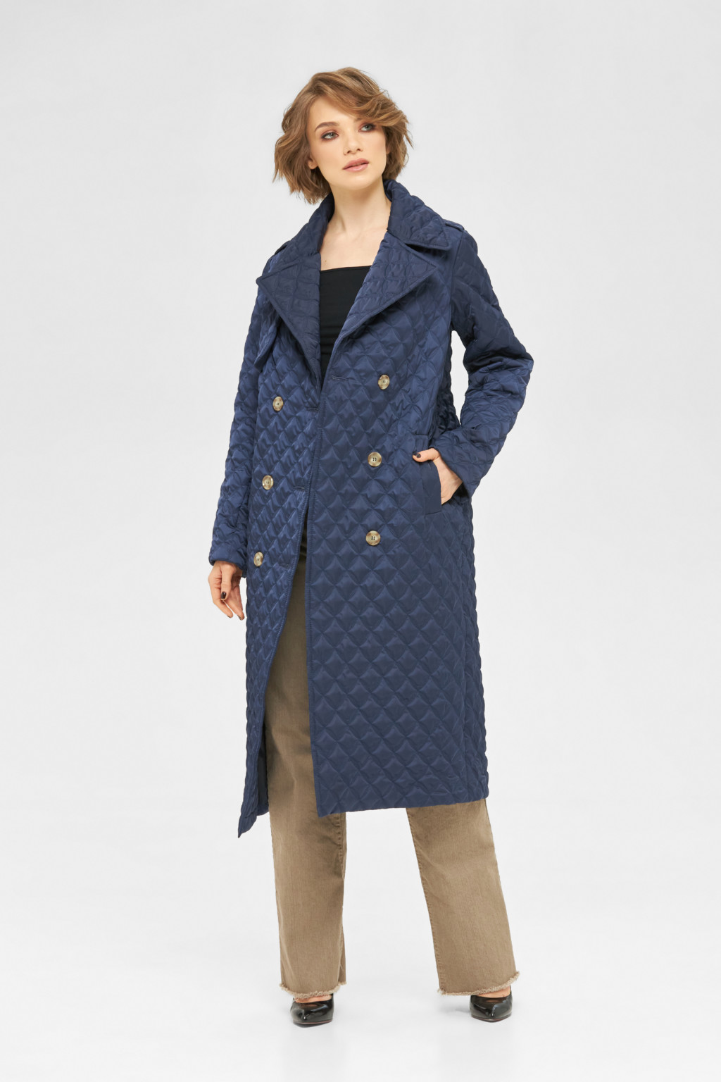 Демисезонный плащ Mila Nova ПВ-245 синий — изображение 3