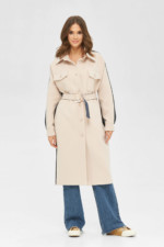 Демісезонне пальто Mila Nova ПВ-244 молоко+денім