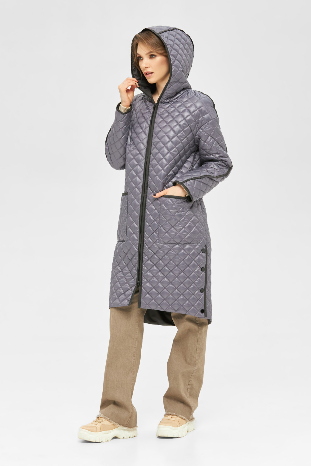 Демисезонный плащ Mila Nova ПВ-250 сирень+черный — изображение 2