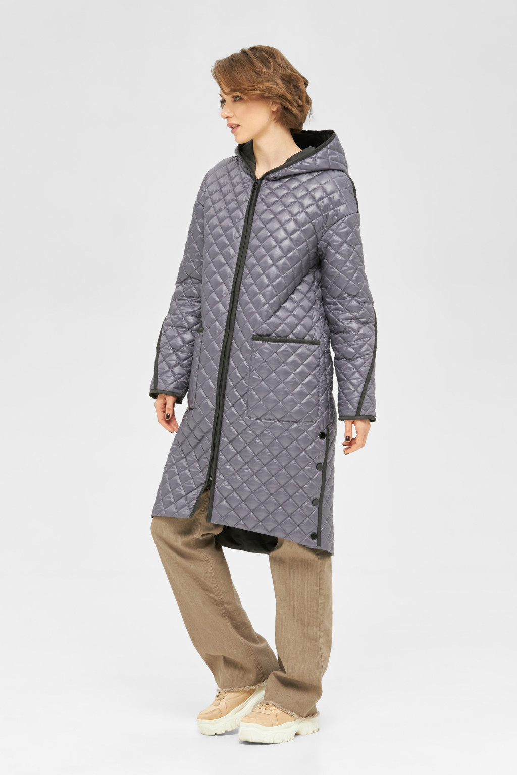 Демисезонный плащ Mila Nova ПВ-250 сирень+черный — изображение 1