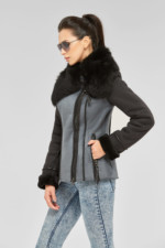 Зимняя дубленка Mila Nova Д-45 синяя — изображение 2