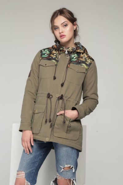 Демисезонная парка Mila Nova С-18 хаки