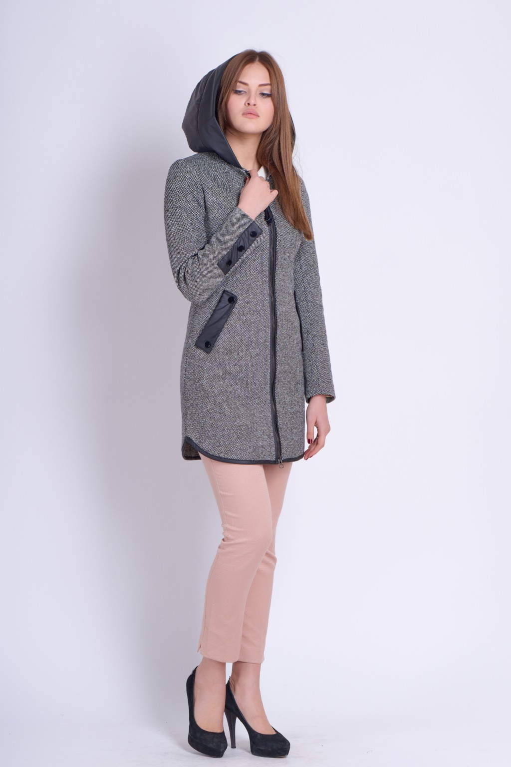 Демисезонное пальто Mila Nova С-56 серый — изображение 2